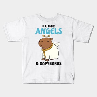 I Like Angels and Capybaras Kids T-Shirt